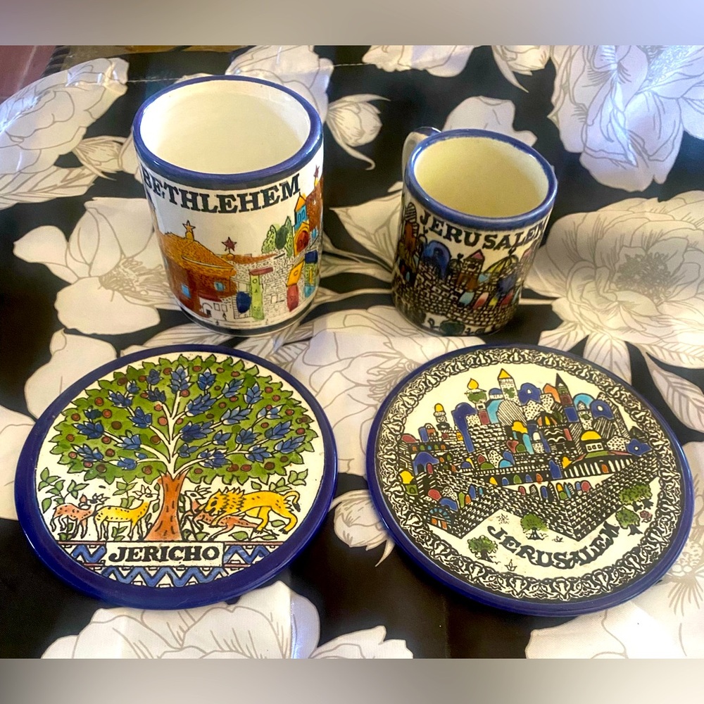 Holy land cups and plates